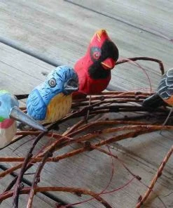 The Birdhouse Chick Wood Birds-Handcrafted Set/4 Statuary & Sculpture