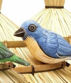 The Birdhouse Chick Wood Birds-Handcrafted Set/4 Statuary & Sculpture